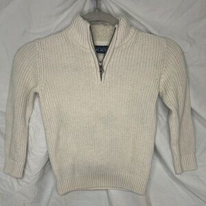 0271 The Children’s Place Cream Knit Half-Zip Cozy Fall Winter Pullover